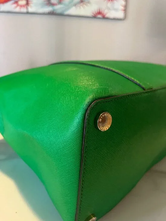 Michael Kors Large Saffiano Leather Palm Green Tote - Picture 9 of 13